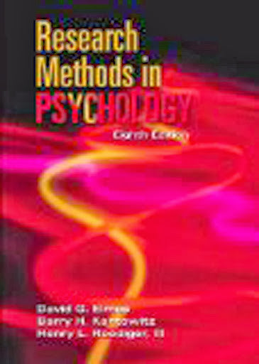 Research Methods In Psychology by David G Elmes