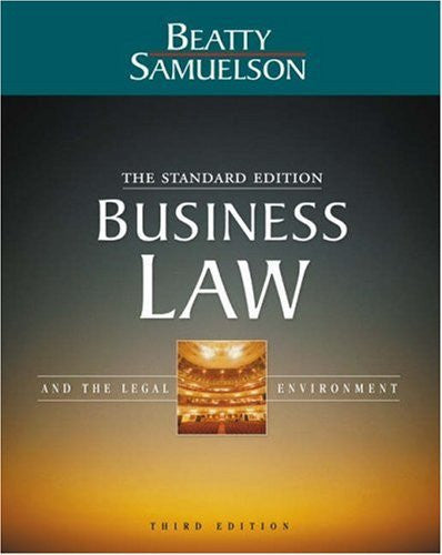 Business Law And The Legal Environment by Jeffrey F Beatty