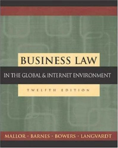 Business Law by Jane P Mallor
