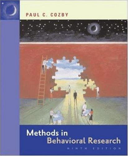 Methods In Behavioral Research by Paul Cozby