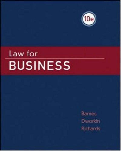 Law For Business by A James Barnes