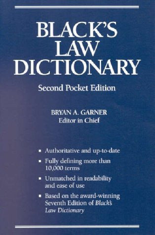 Black's Law Dictionary Pocket by Bryan A Garner