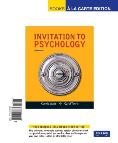Invitation To Psychology by Carole Wade