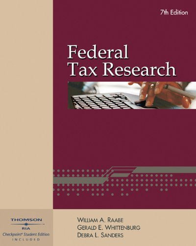 Federal Tax Research by William A Raabe / Sawyers