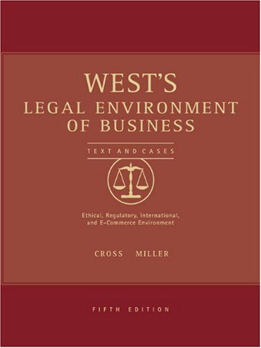 Legal Environment of Business by Frank B Cross