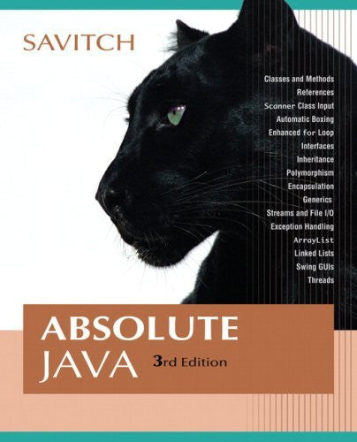Absolute Java by Walter Savitch