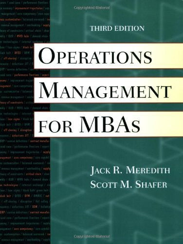 Operations Management For Mbas by Jack R Meredith