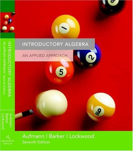 Introductory Algebra by Richard N Aufmann