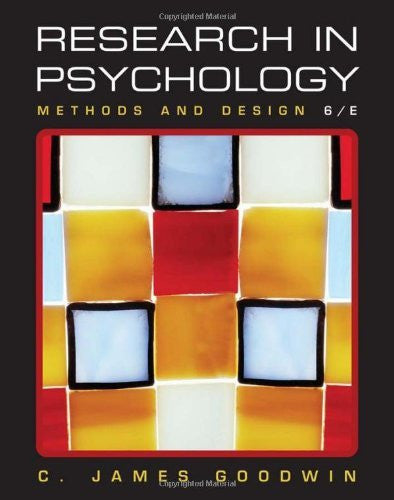 Research In Psychology by C James Goodwin