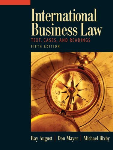 International Business Law by Ray A August