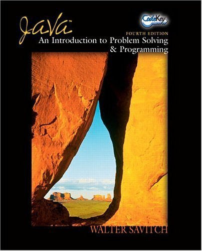 Java Introduction To Problem Solving And Programming by Walter Savitch