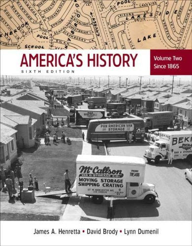 America's History Volume 2 by James A Henretta