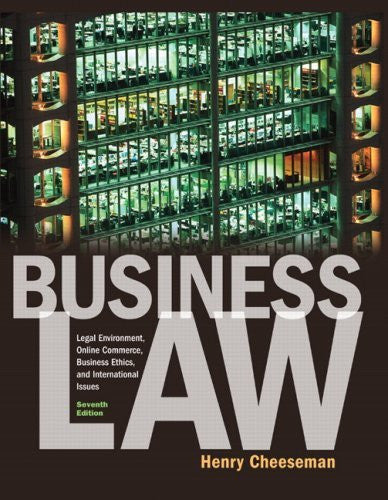Business Law by Henry R Cheeseman