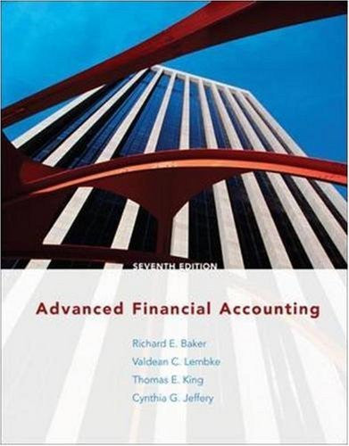 Advanced Financial Accounting by Richard Baker / Christensen