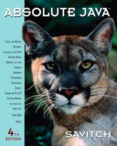 Absolute Java by Walter Savitch