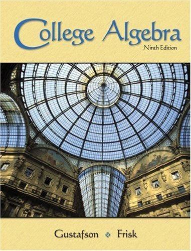 College Algebra by R David Gustafson